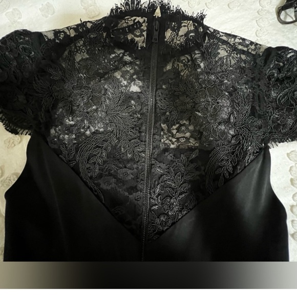 Alice + Olivia Black Satin Lace Jumpsuit - Picture 5 of 7